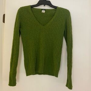 J. Crew Olive V-Neck Sweater